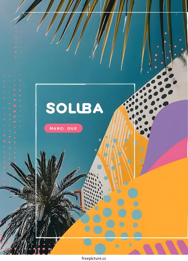 Summer Palm Tree Abstract Art Background