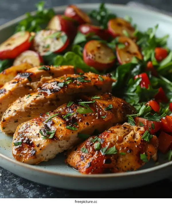 Grilled Chicken Breast with Warm Potato Salad