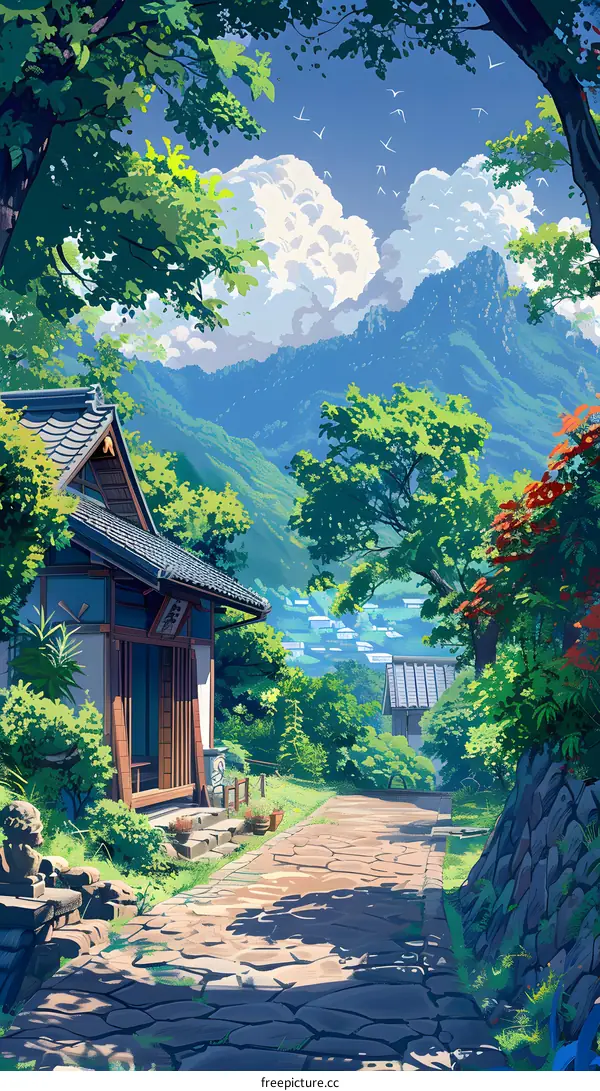 japanese house in the mountains