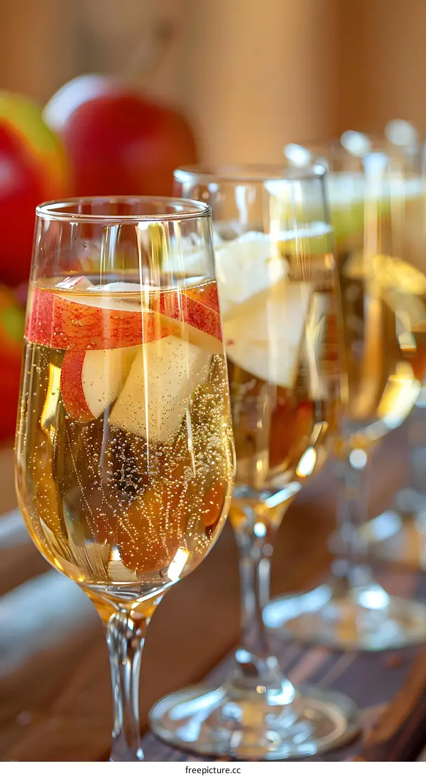 Sparkling Apple Cider Cocktail in Glass