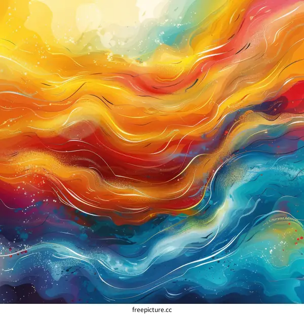Abstract painting with bright colors