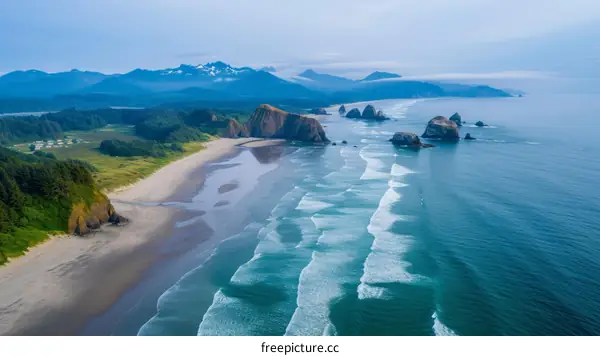Oregon coast from above
