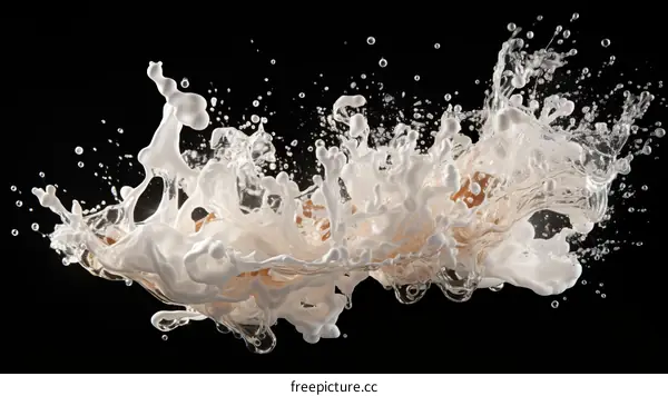 White and brown liquid splashing