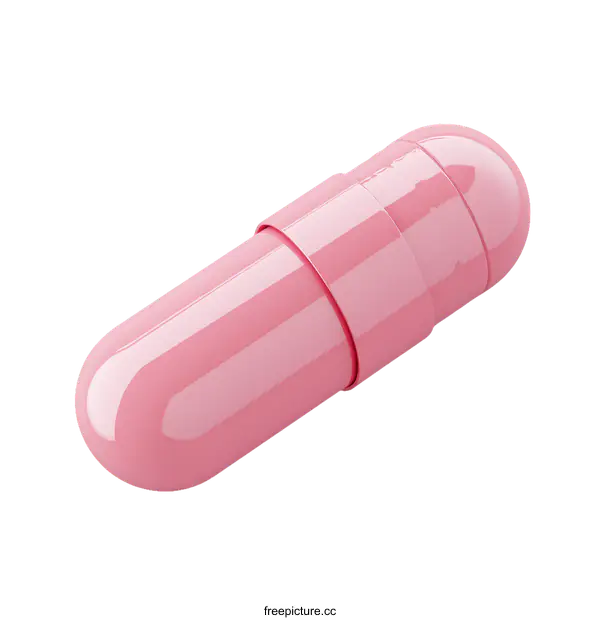 [Transparent Background PNG]Pink Capsule Medicine Illustration