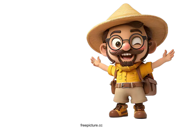 [Transparent Background PNG]Cartoon character of an adventurer