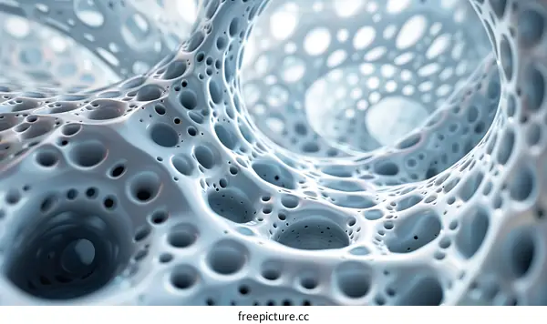 Blue and White Organic Structure