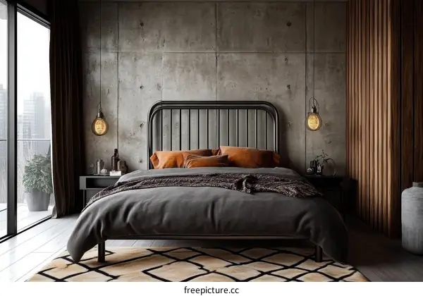 Industrial Chic Bedroom Interior Design