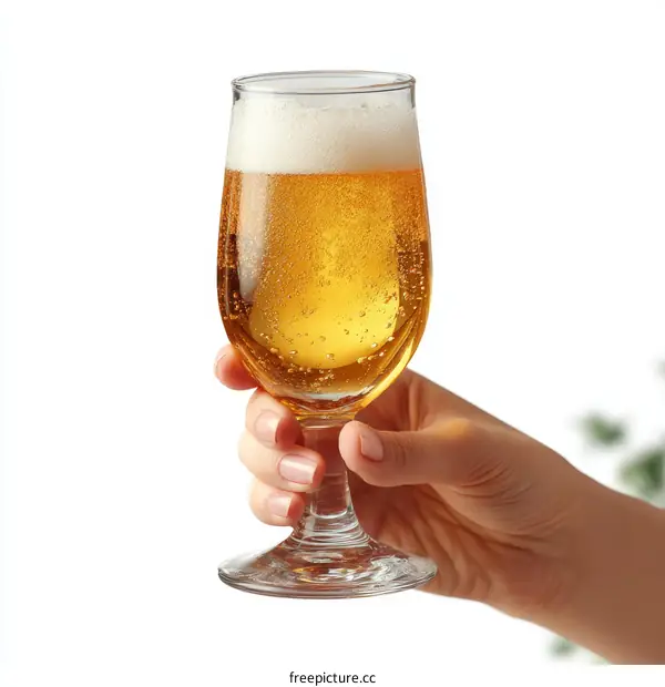 A Glass of Beer Held Up High