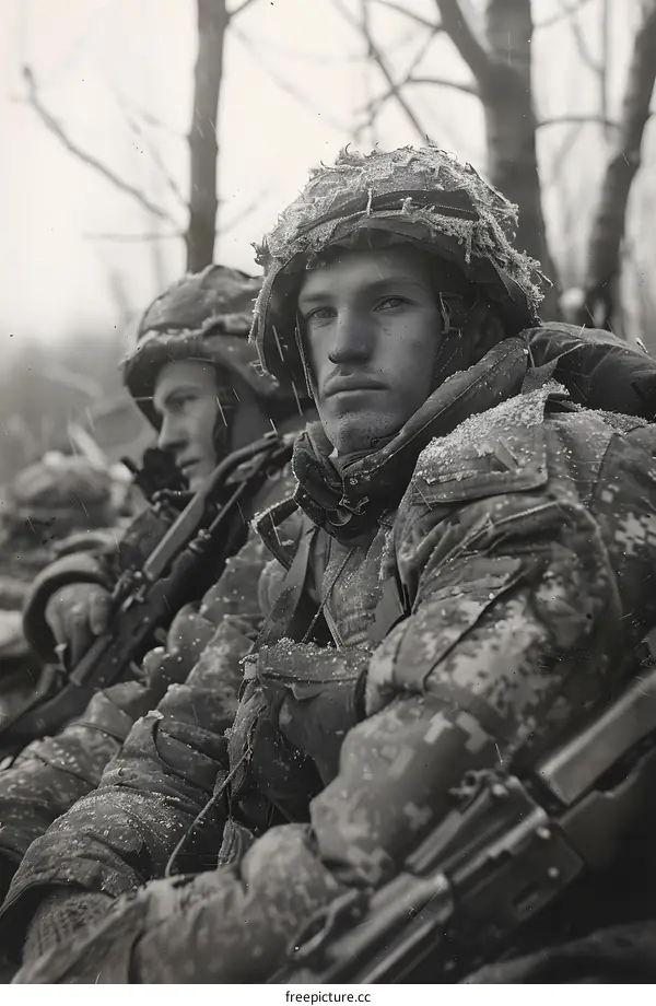 Two soldiers in winter gear
