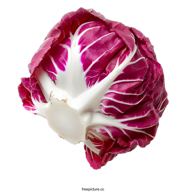 [Transparent Background PNG]Red Radicchio Lettuce Isolated on White Background