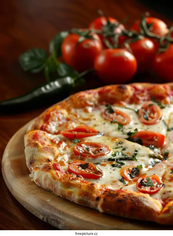 Fresh Tomato and Basil Pizza