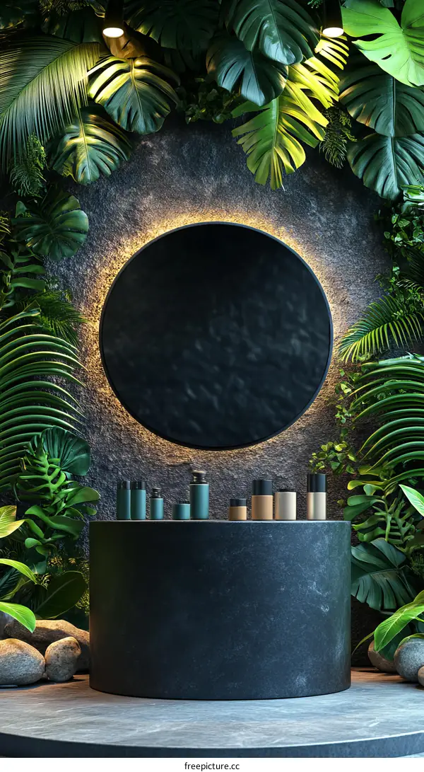 Tropical Botanical Cosmetic Display