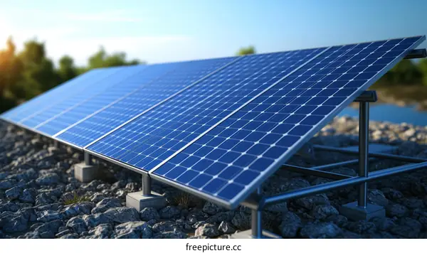 A field of solar panels is seen in this illustration.