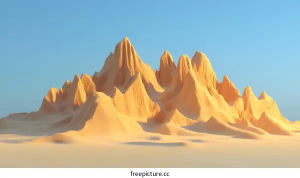 3D Digital Art Mountain Landscape Abstract Background