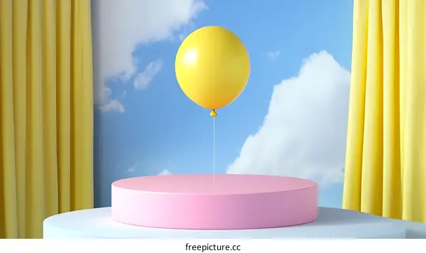 Pastel Aesthetic Balloon Display Against Sky