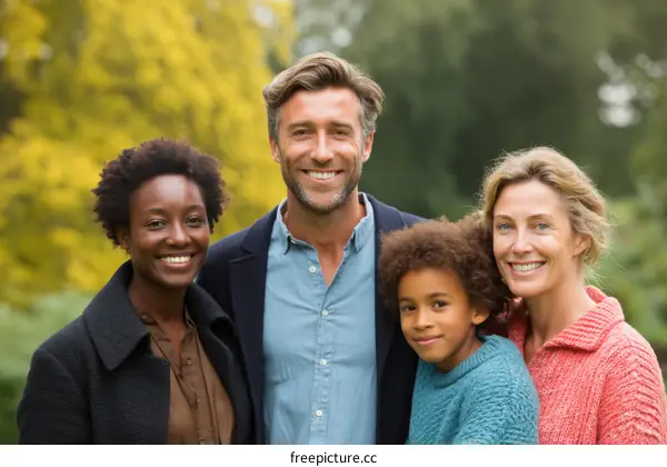 Happy Family Portrait in Park