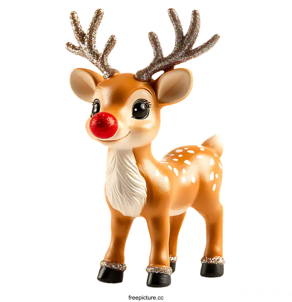 [Transparent Background PNG]Adorable Christmas Reindeer Figurine Decor