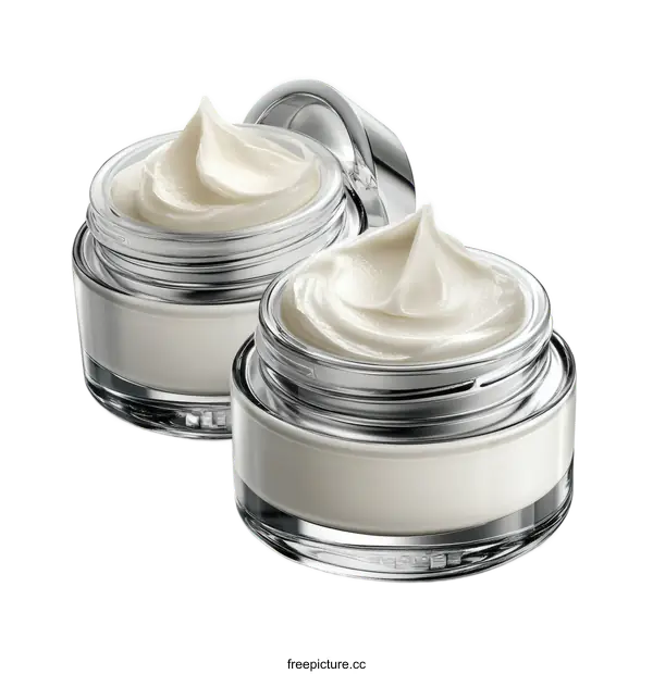 [Transparent Background PNG]Elegant Cream Jars on White Background