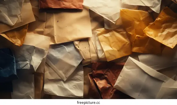 Crumpled Paper Texture Background - Aged, Vintage, Grunge