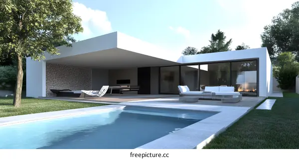 Modern Minimalist House With Swimming Pool Design