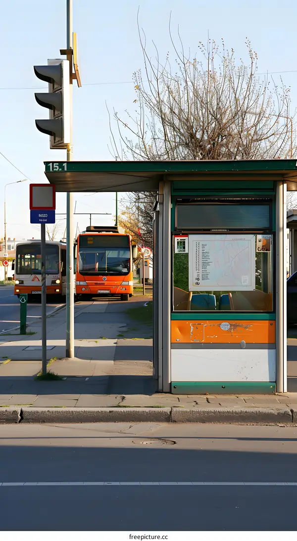Orange Bus Stop Shelter in Europe