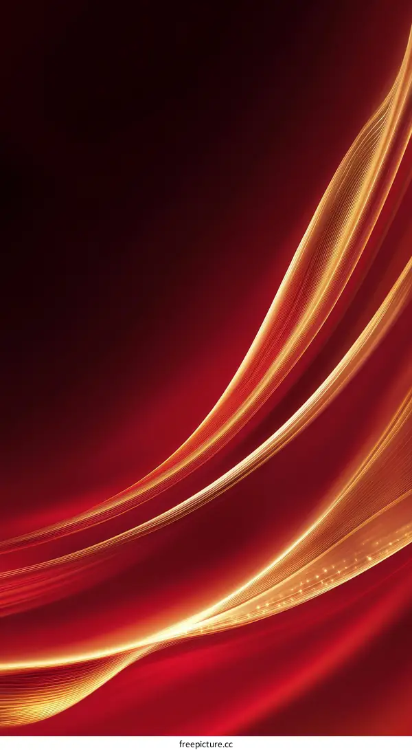 Abstract Red and Gold Flowing Design