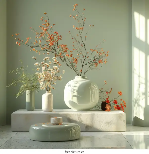 Elegant Floral Arrangement in a Modern Home