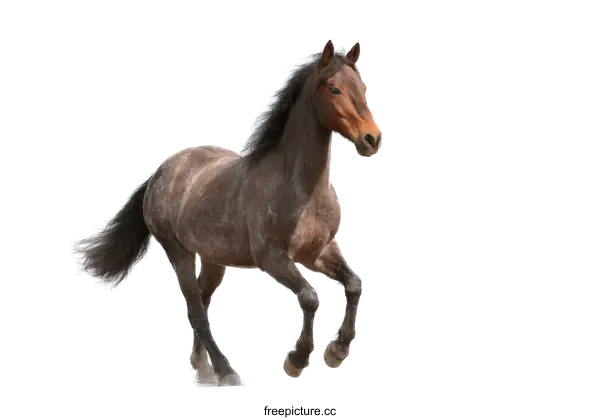 [Transparent Background PNG]Beautiful Horse in Motion against White Background