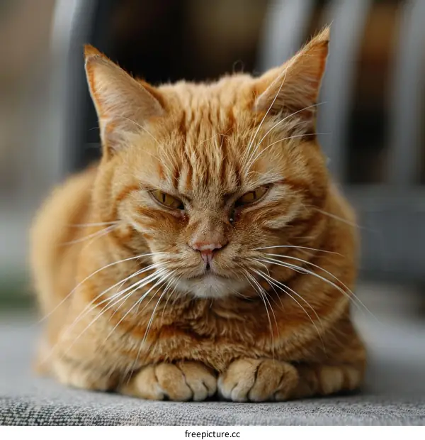 ginger cat looking straight into the camera