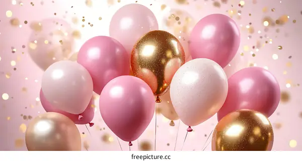 Celebration Balloons in Pastel Colors
