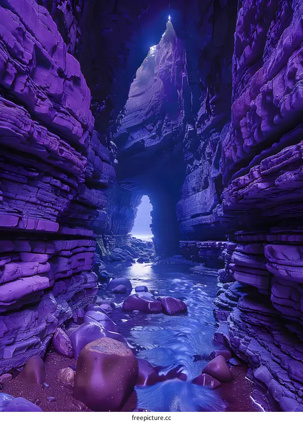 Purple Cave Entrance Ocean View