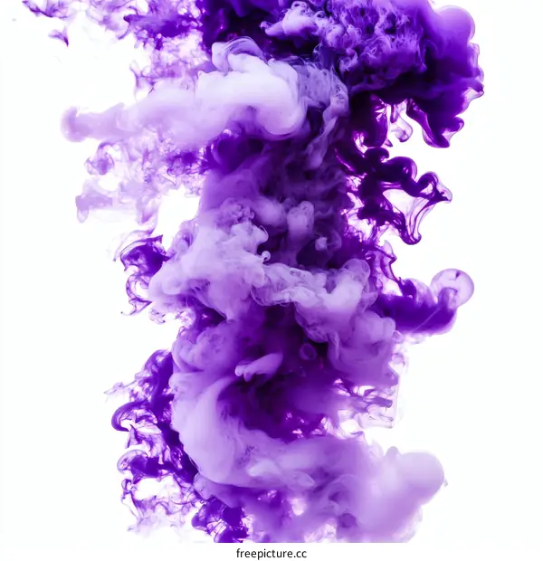 Abstract Purple and White Ink Blobs