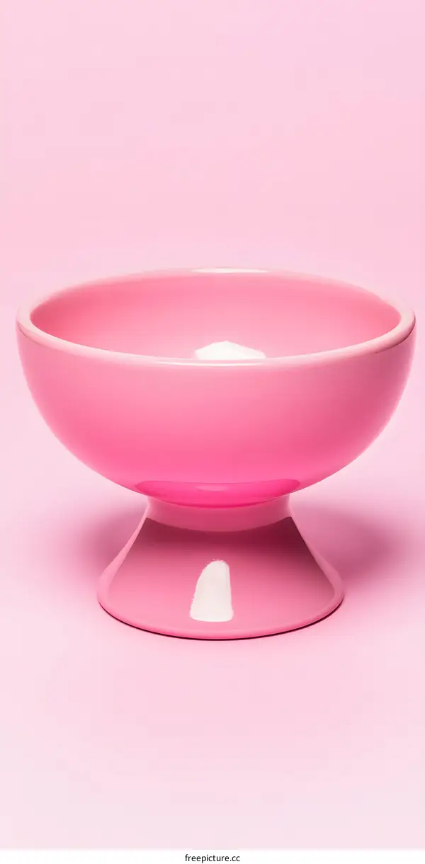 Pink Ceramic Bowl on Pink Background