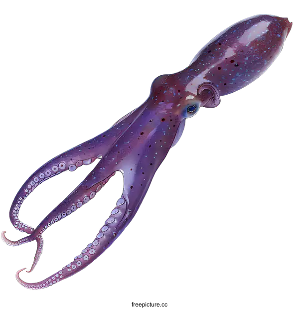 [Transparent Background PNG]Purple Octopus on White Background