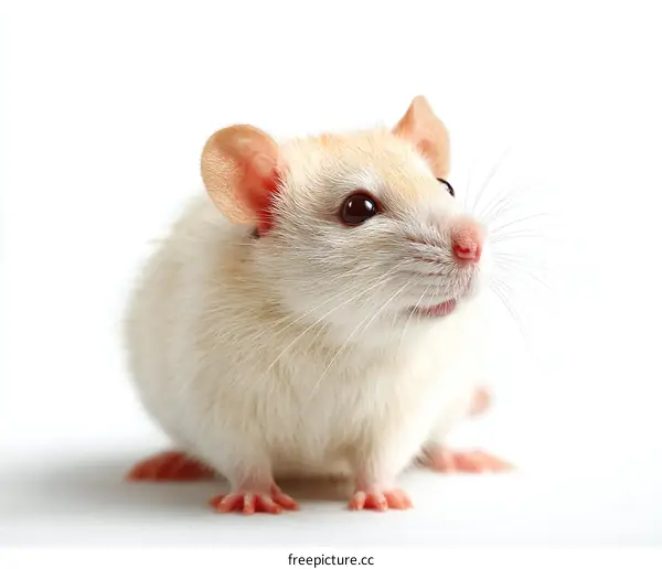 Closeup of a Cream Colored Rat