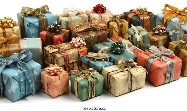 Various Wrapped Gift Boxes Collection