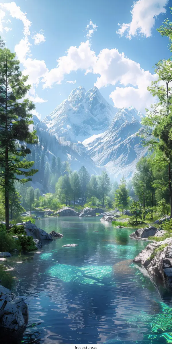 Mountains, Rivers, and Trees Intertwined