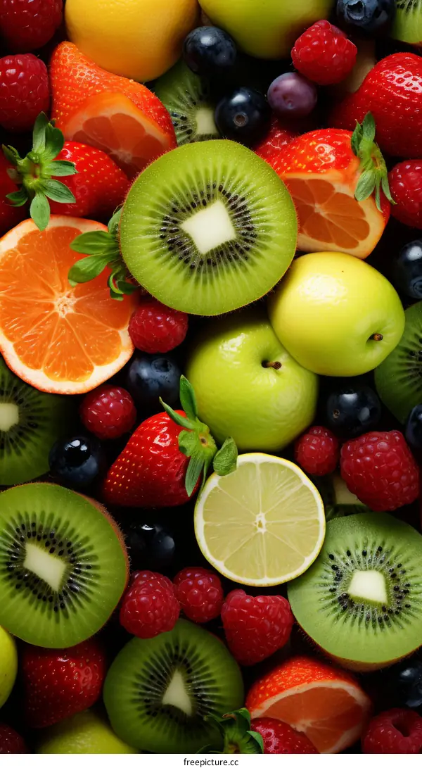 Fresh and Colorful Variety of Fruits
