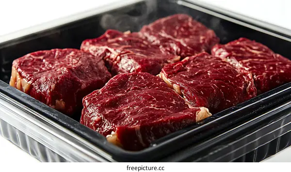 Fresh Beef Steaks in Plastic Tray