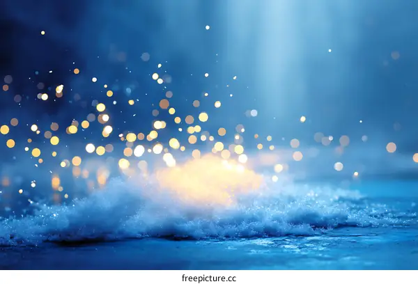 Abstract Bokeh Background with Blue and Gold Light