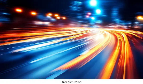 Night City Speed Light Trails