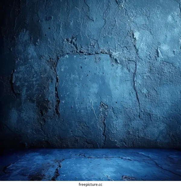 Blue grunge background with dark vignette