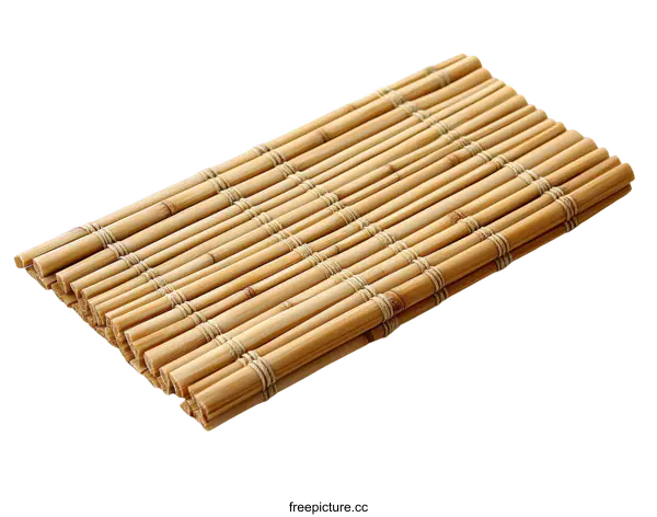 [Transparent Background PNG]Natural Bamboo Placemat for Food Presentation