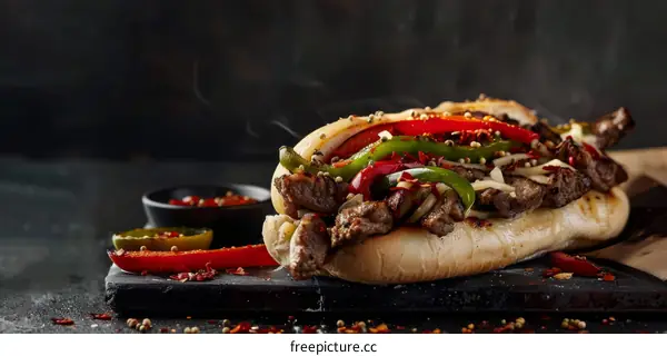 Steak Sandwich with Peppers and Onions