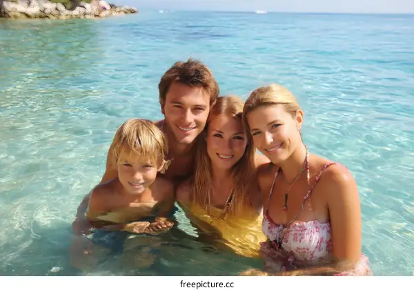 Family Portrait by the Ocean Water