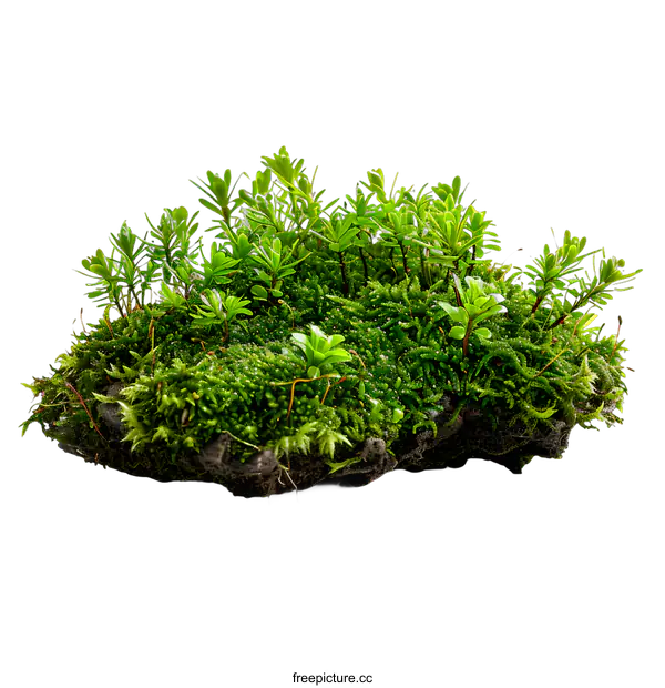 [Transparent Background PNG]Green moss patch isolated on white background