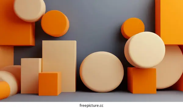 Abstract Geometric Shapes Composition