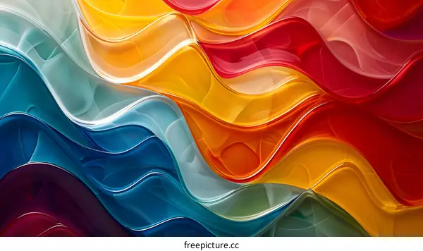 Abstract Colorful Glass Waves Background