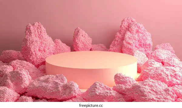 Pink Abstract Display Podium Illustration