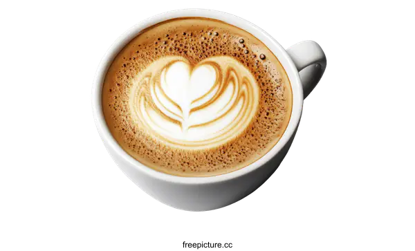 [Transparent Background PNG]Latte Art Coffee Cup Image